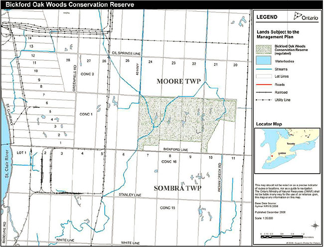 Bickford oak woods conservation reserve management plan.