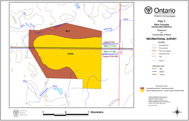 Map showing Sifton Township Conservation Reserve Recretional Survey