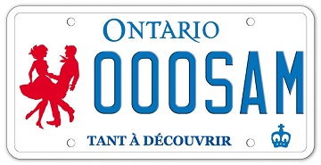 Illustration d’une plaque d’immatriculation - Ontario Square and Round Dance Federation