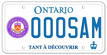 Illustration d’une plaque d’immatriculation - Université Wilfrid Laurier